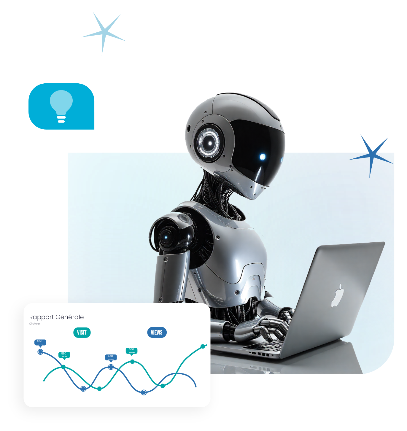 Robot with a laptop